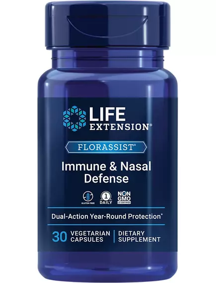 Life Extension Florassist Immune & Nasal Defense / Поддержка иммунитета и дыхательной системы 30 кап в магазине биодобавок nutrido.shop