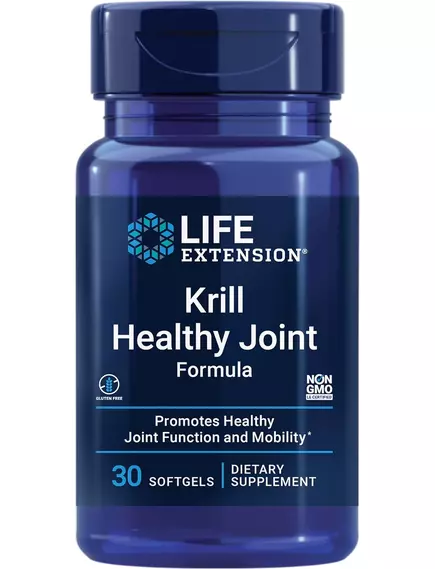 Life Extension Krill Healthy Joint Formula / Олія криля з гіалуроновою кислотою 30 капсул від магазину біодобавок nutrido.shop