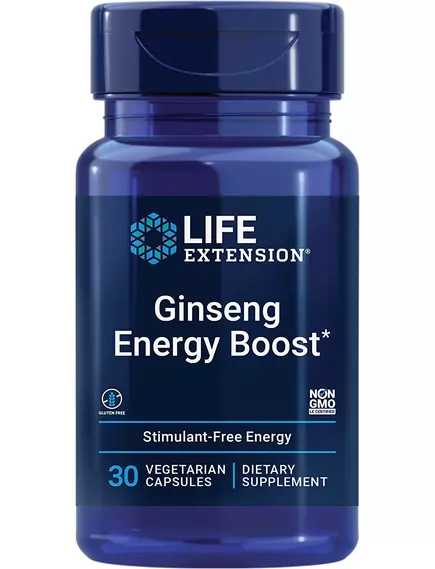 Life Extension Ginseng Energy Boost / Экстракт женьшеня для повышения энергии 30 капсул в магазине биодобавок nutrido.shop