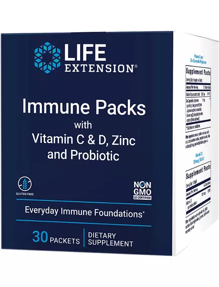 Life Extension Immune Packs / Иммунный пакет с витаминами С и Д, цинком и пробиотиками 30 пакетов в магазине биодобавок nutrido.shop