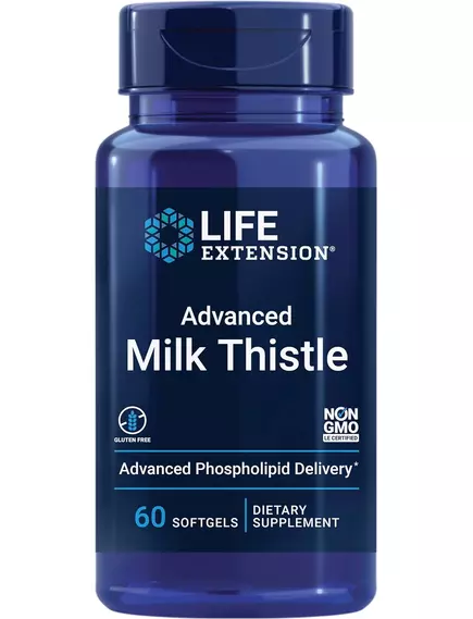 Life Extension Advanced Milk Thistle / Расторопша для здоровья печени 60 гель капсул в магазине биодобавок nutrido.shop