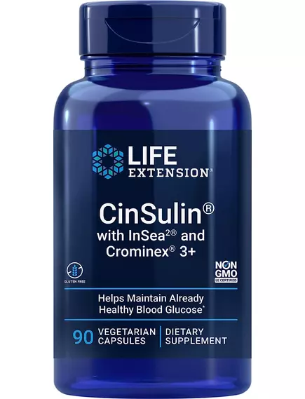 Life Extension CinSulin with InSea2 and Crominex / Поддержка здорового метаболизма глюкозы 90 капсул в магазине биодобавок nutrido.shop
