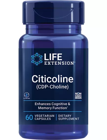 Life Extension Citicoline (CDP-Choline) / ЦДФ Холин Цитиколин Поддержка когнитивных функций 60 капс в магазине биодобавок nutrido.shop
