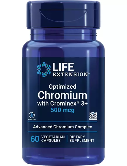 Life Extension Optimized Chromium with Crominex 3+ / Оптимизированный хром 500 мкг 60 капсул в магазине биодобавок nutrido.shop