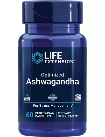 Life Extension Optimized Ashwagandha / Оптимізована Ашваганда 60 капсул від магазину біодобавок nutrido.shop