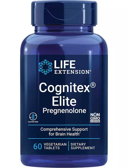 Life Extension Cognitex Elite Pregnenolone / Когнитекс Элит Прегненолон поддержка мозга 60 капсул в магазине биодобавок nutrido.shop
