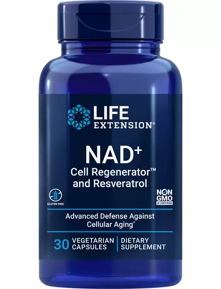 Life Extension NAD+ Cell Regenerator and Resveratrol Elite / НМН + ресвератрол 30 капсул в магазине биодобавок nutrido.shop