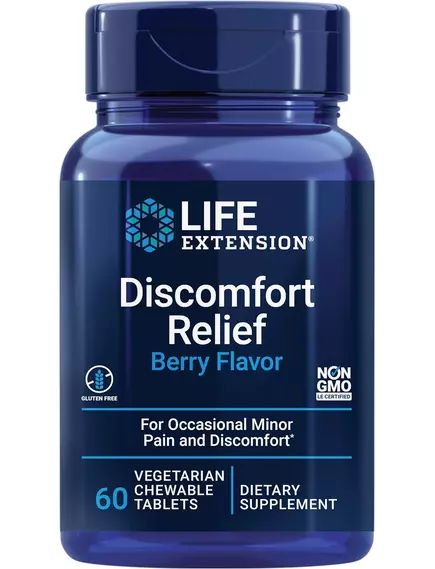 Life Extension Discomfort Relief / Облегчение дискомфорта Пальмитоилэтаноламид ПЭА 600 мг 60 жев.таб в магазине биодобавок nutrido.shop