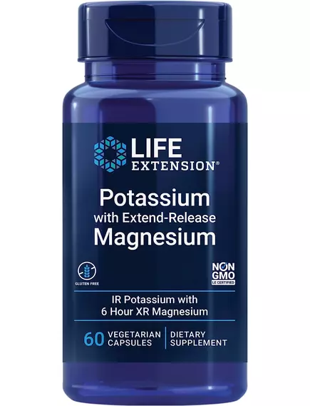 Life Extension Potassium with Extend-Release Magnesium / Калий с пролонгированным магнием 60 капсул в магазине биодобавок nutrido.shop