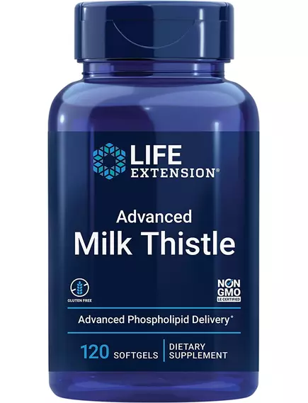 Life Extension Advanced Milk Thistle / Расторопша для здоровья печени 120 гель капсул в магазине биодобавок nutrido.shop
