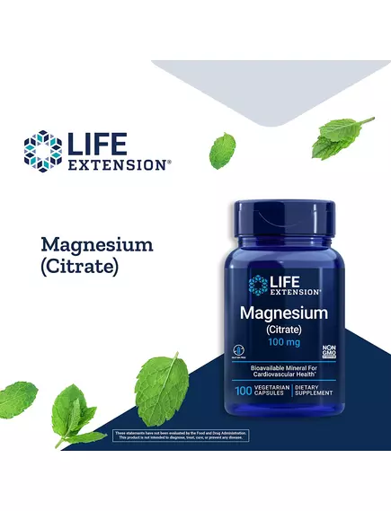 LIFE EXTENSION MAGNESIUM CITRATE / МАГНІЙ ЦИТРАТ 100 МГ 100 КАПСУЛ, фото 4 від магазину біодобавок nutrido.shop