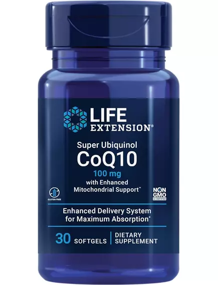 Life Extension Super Ubiquinol CoQ10 / Супер убіхінол CoQ10 з підтримкою мітохондрій 30 капсул від магазину біодобавок nutrido.shop