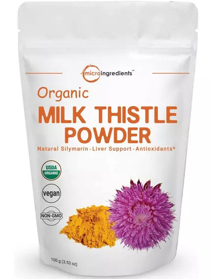 Microingredients Organic Milk Thistle / Расторопша экстракт Органик 100 грамм в магазине биодобавок nutrido.shop