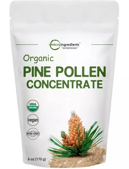 Microingredients Organic Pine Pollen Powder / Органический порошок сосновой пыльцы 170 гр в магазине биодобавок nutrido.shop