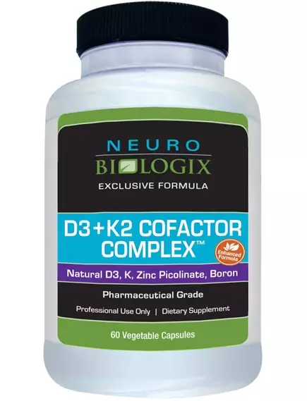 Neurobiologix Vitamin D3 + K2 Cofactor Complex / Д3 + К2 с кофакторами 60капс в магазине биодобавок nutrido.shop