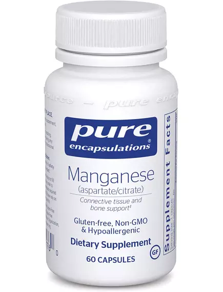 Pure Encapsulations Manganese Aspartate-Citrate / Марганец аспартат-цитрат 60 капсул в магазине биодобавок nutrido.shop
