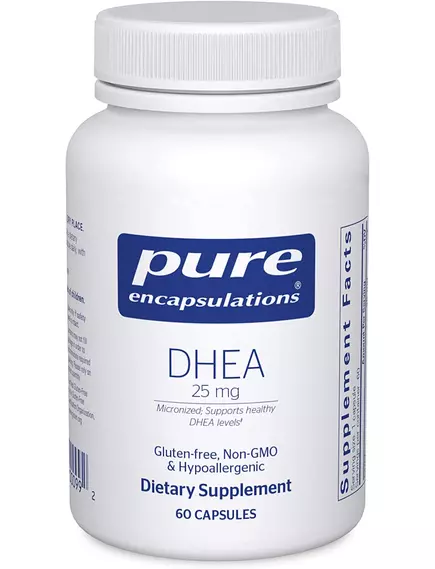 Pure Encapsulations DHEA / ДГЕА / Дегидроэпиандростерон 25 мг 60 капсул в магазине биодобавок nutrido.shop