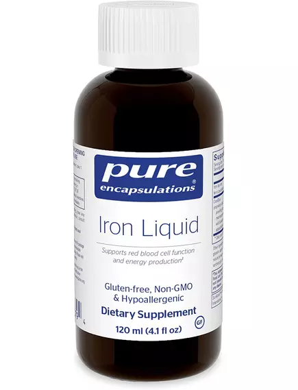 Pure Encapsulations Iron liquid / Жидкое железо для поддержки функций гемоглобина 120 мл в магазине биодобавок nutrido.shop
