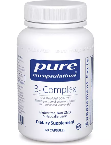 Pure Encapsulations B6 Complex / Комплекс витаминов группы Б с повышенным уровнем Б6 60 капс в магазине биодобавок nutrido.shop