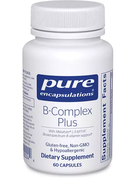Pure Encapsulations B-Complex Plus / Комплекс витаминов группы Б плюс 60 капсул в магазине биодобавок nutrido.shop