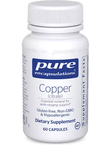 Pure Encapsulations Copper Citrate / Медь цитрат 60 Капсул в магазине биодобавок nutrido.shop