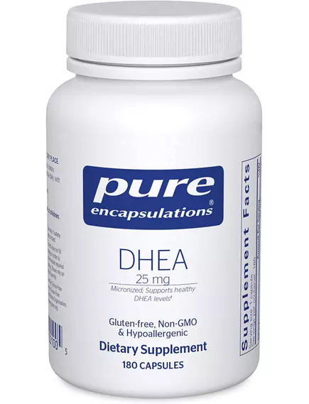 Pure Encapsulations DHEA / ДГЕА / Дегидроэпиандростерон 25 мг 180 капсул в магазине биодобавок nutrido.shop