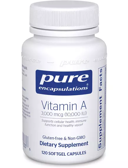 Pure Encapsulations Vitamin A from Cod Liver Oil / Витамин А из масла печени трески 10.000 МЕ 120 к в магазине биодобавок nutrido.shop