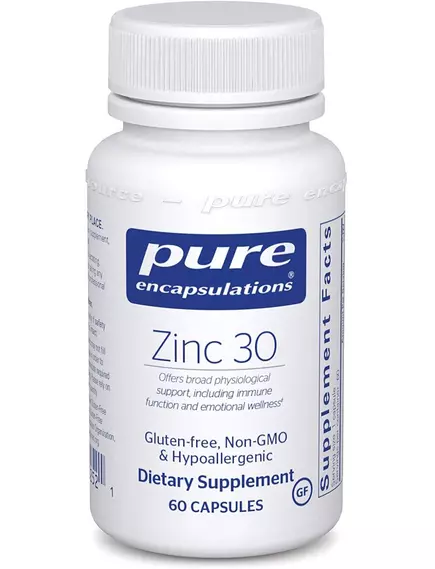 Pure Encapsulations Zinc / Цинк Пиколинат 30мг 60 капс в магазине биодобавок nutrido.shop