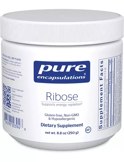 Pure Encapsulations Ribose / Рибоза для поддержания клеточной энергии 250 грамм в магазине биодобавок nutrido.shop