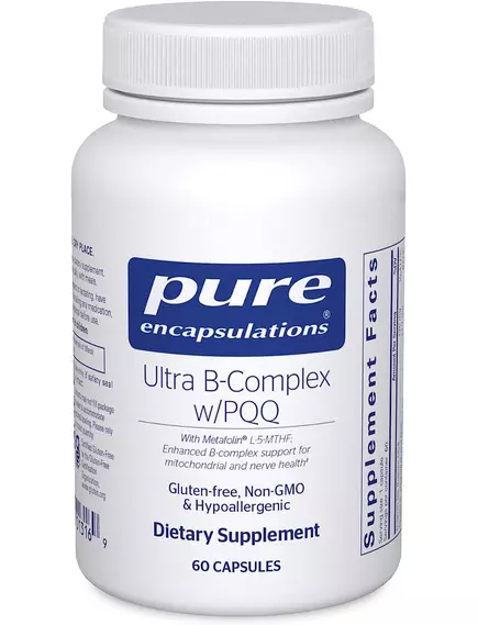 Pure Encapsulations Ultra B-Complex with PQQ / Комплекс витаминов группы Б с Пикуку 60 капсул в магазине биодобавок nutrido.shop