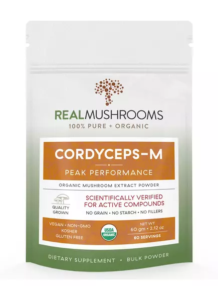 Real Mushrooms Cordyceps / Кордицепс органик порошок 60 г в магазине биодобавок nutrido.shop