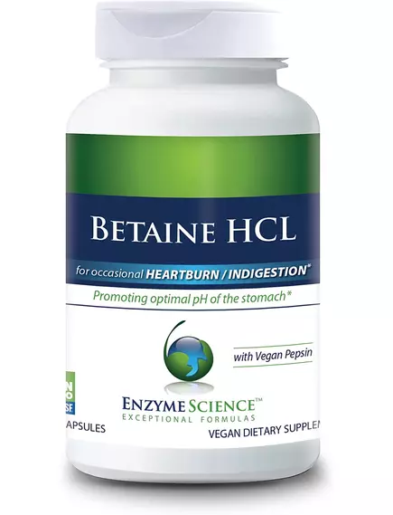 Enzyme Science Betaine HCl / Бетаин HCL соляная кислота 120 капсул в магазине биодобавок nutrido.shop