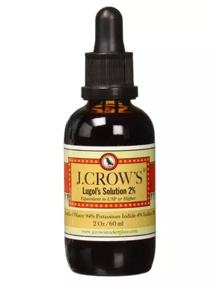 J.CROW'S® Lugol's Solution of Iodine 2% / Жидкий йод 60 мл в магазине биодобавок nutrido.shop