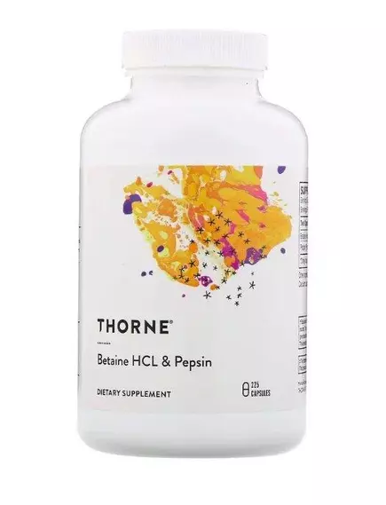 Thorne Research Betaine HCI & Pepsin / Бетаингидрохлорид и пепсин 225 капс в магазине биодобавок nutrido.shop