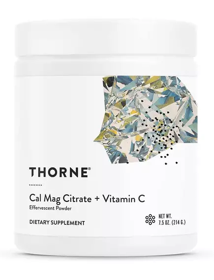 Thorne Research Cal-Mag Citrate + Vitamin C / Кальций Магний цитрат + витамин С шипучий порошок 214г в магазине биодобавок nutrido.shop