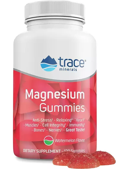 Trace Minerals Magnesium Gummies / Магний цитрат со вкусом арбуза 120 мармеладок в магазине биодобавок nutrido.shop
