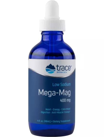 Trace Minerals Mega-Mag / Магний с низким содержанием натрия 400 мг 118 мл в магазине биодобавок nutrido.shop