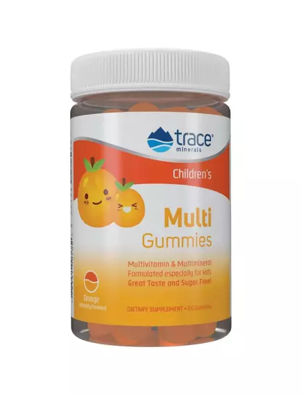Мультивітаміни для дітей зі смаком апельсина 60 жувальних цукерок / Children's Multi Gummies,Trace Minerals від магазину біодобавок nutrido.shop