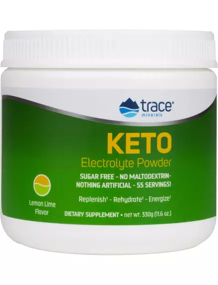 Кето-Електроліти зі смаком лимона 330 г / Keto Electrolyte Lemon Lime, Trace Minerals від магазину біодобавок nutrido.shop
