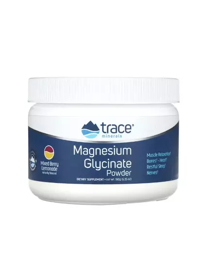 Магній гліцинат порошок 180 грамів / Magnesium Glycinate, Trace Minerals від магазину біодобавок nutrido.shop