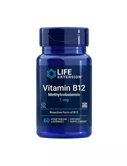 Life Extension Vitamin B12 methylcobalamin / Вітамін Б12 метилкобаламін 1 мг 60 пастилок в магазине биодобавок nutrido.shop