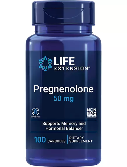 Life Extension Pregnenolone / Прегненолон 50 мг 100 капсул в магазине биодобавок nutrido.shop