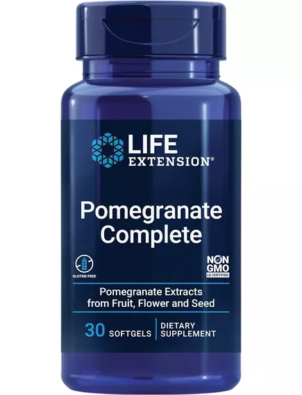 Life Extension Pomegranate Complete / Екстракт квіток граната 30 капсул в магазине биодобавок nutrido.shop