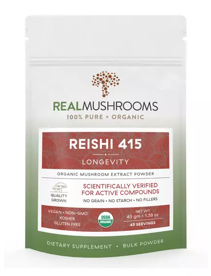 REAL MUSHROOMS REISHI / РЕЙША ОРГАНІК ПОРОШОК 45 ГР. від магазину біодобавок nutrido.shop