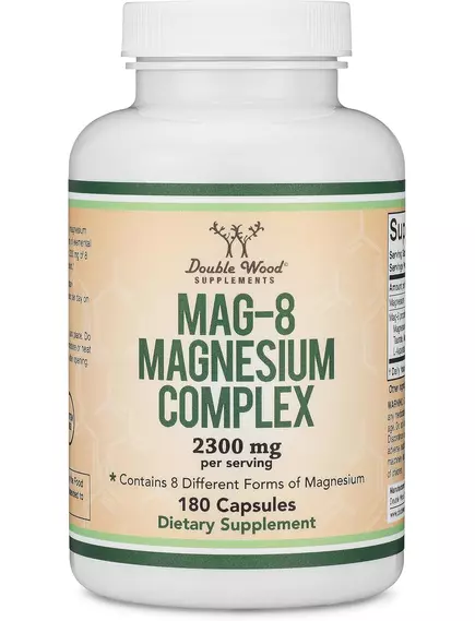 Double Wood Magnesium Complex (MAG-8) / Магній комплекс 8 видів магнію 180 капсул від магазину біодобавок nutrido.shop