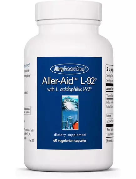 ALLERGY RESEARCH ALLER-AID L-92 / ПІДТРИМКА ПРИ СЕЗОННІЙ АЛЕРГІЇ 60 КАПСУЛ від магазину біодобавок nutrido.shop