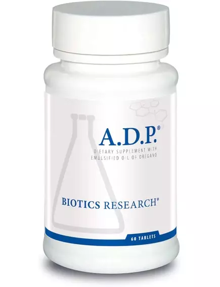 BIOTICS RESEARCH A.D.P. / ОЛІЯ ОРЕГАНО ДЛЯ БОРОТЬБИ З НАДЛИШКОВОЮ БАКТЕРІАЛЬНОЮ ФЛОРОЮ 60 КАПСУЛ від магазину біодобавок nutrido.shop