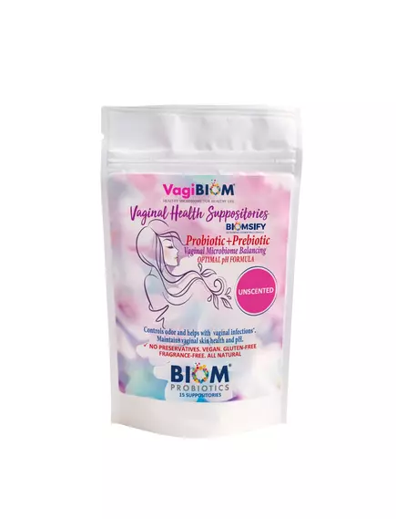 BIOM PROBIOTICS VAGINAL PROBIOTIC SUPPOSITORY / ВАГІНАЛЬНІ СУПОЗИТОРІЇ З ПРОБІОТИКАМИ 15 ШТ. від магазину біодобавок nutrido.shop