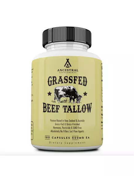 ANCESTRAL SUPPLEMENTS BEEF TALLOW / ЯЛОВИЧИЙ ЖИР ТРАВ'ЯНОЇ ВІДГОДІВЛІ 180 КАПСУЛ від магазину біодобавок nutrido.shop