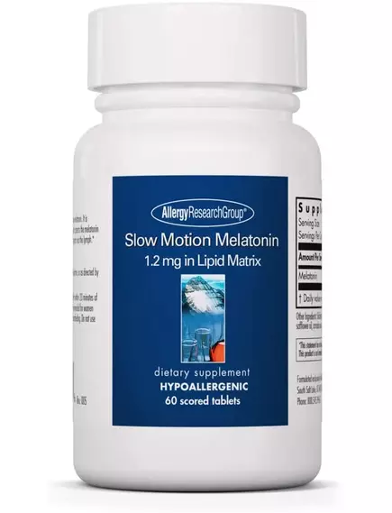 ALLERGY RESEARCH SLOW MOTION MELATONIN / МЕЛАТОНІН УПОВІЛЬНЕНОЇ ДІЇ 1.2 МГ 60 ТАБЛЕТОК від магазину біодобавок nutrido.shop